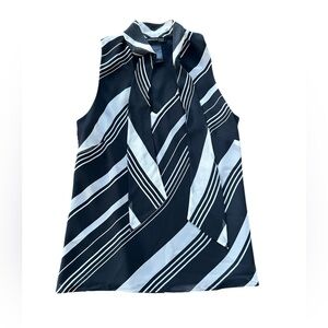 Kenneth Cole Black and White Striped Blouse Size 2 NWOT